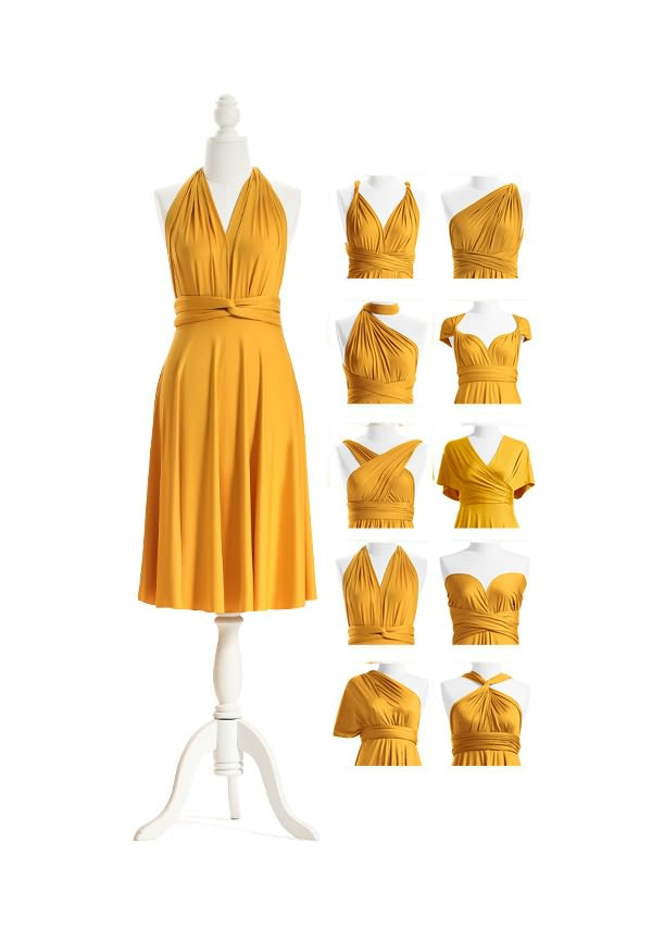 72Styles Mustard Yellow Multiway Infinity Dress