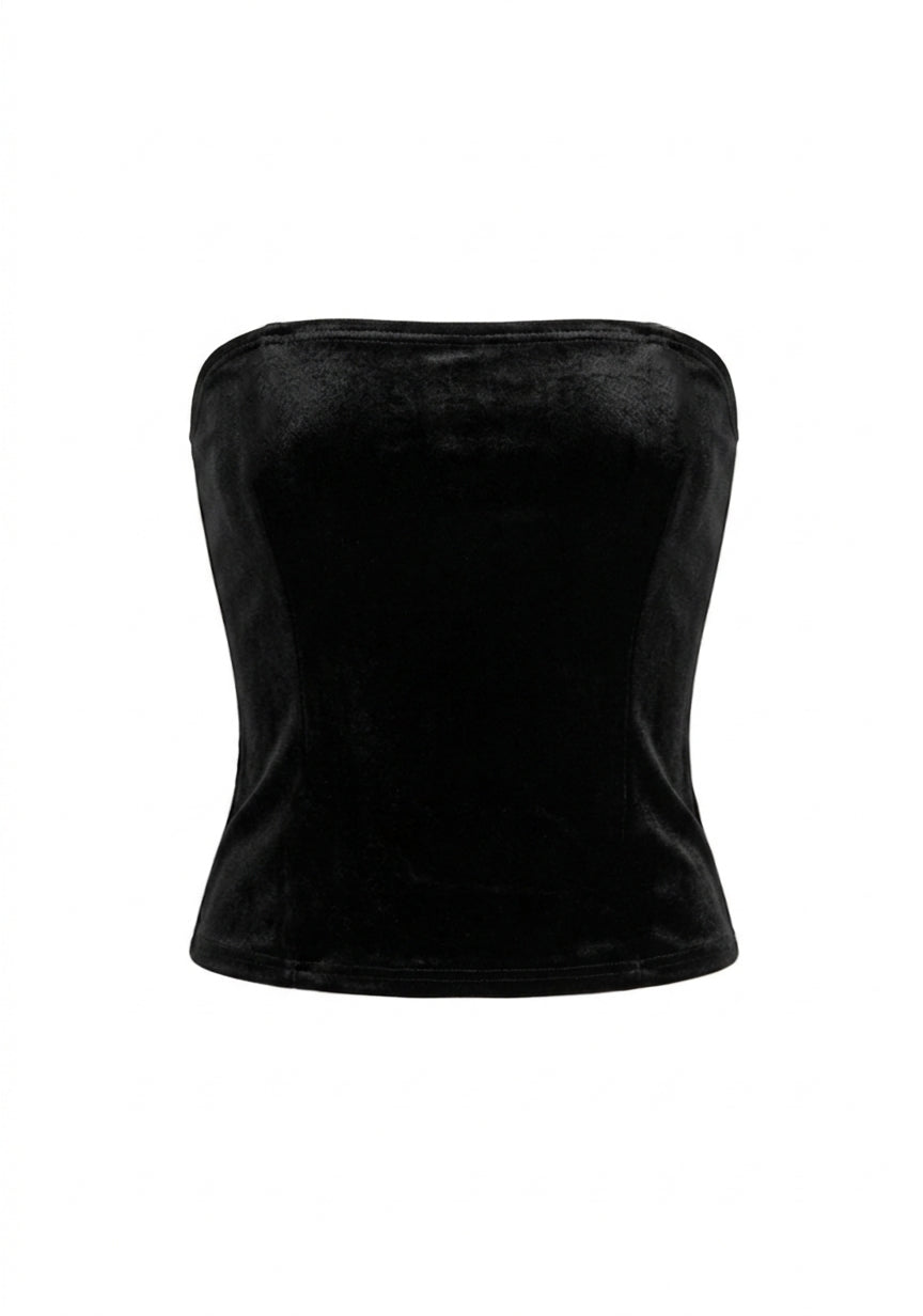 Strapless Velvet Bandeau Tube Top for Infinity Convertible Multiway Dress